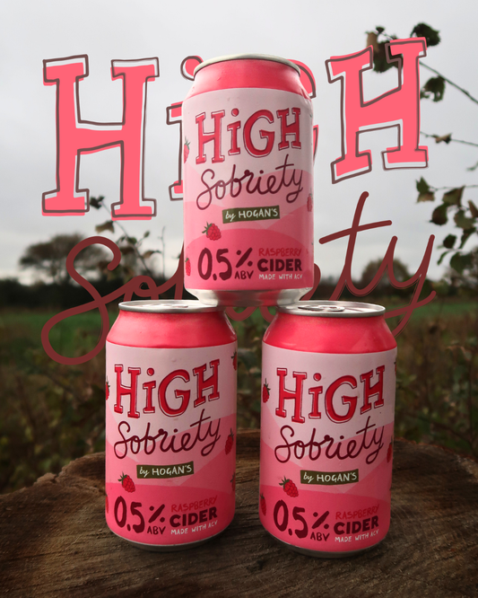High Sobriety Raspberry Cider 0.5% ABV, 12 x 330ml cans