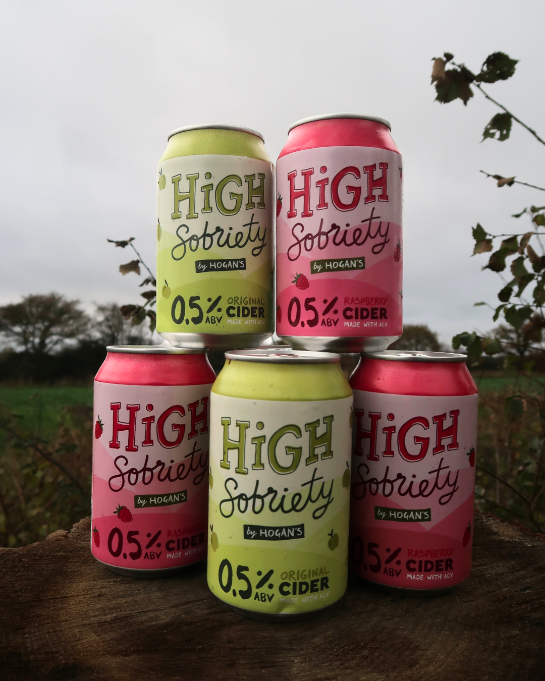 High Sobriety Sparkling Ciders Mixed Case 0.5% ABV - 6 cans