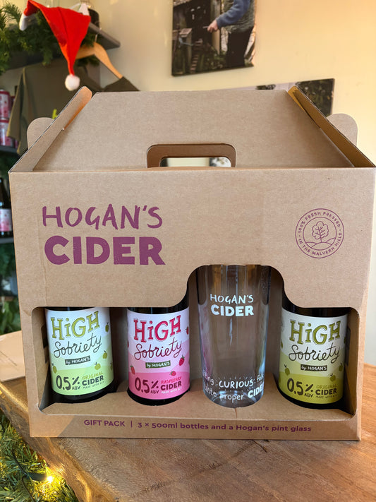 High Sobriety Cider Gift Pack (3 x 500ml + Pint Glass)