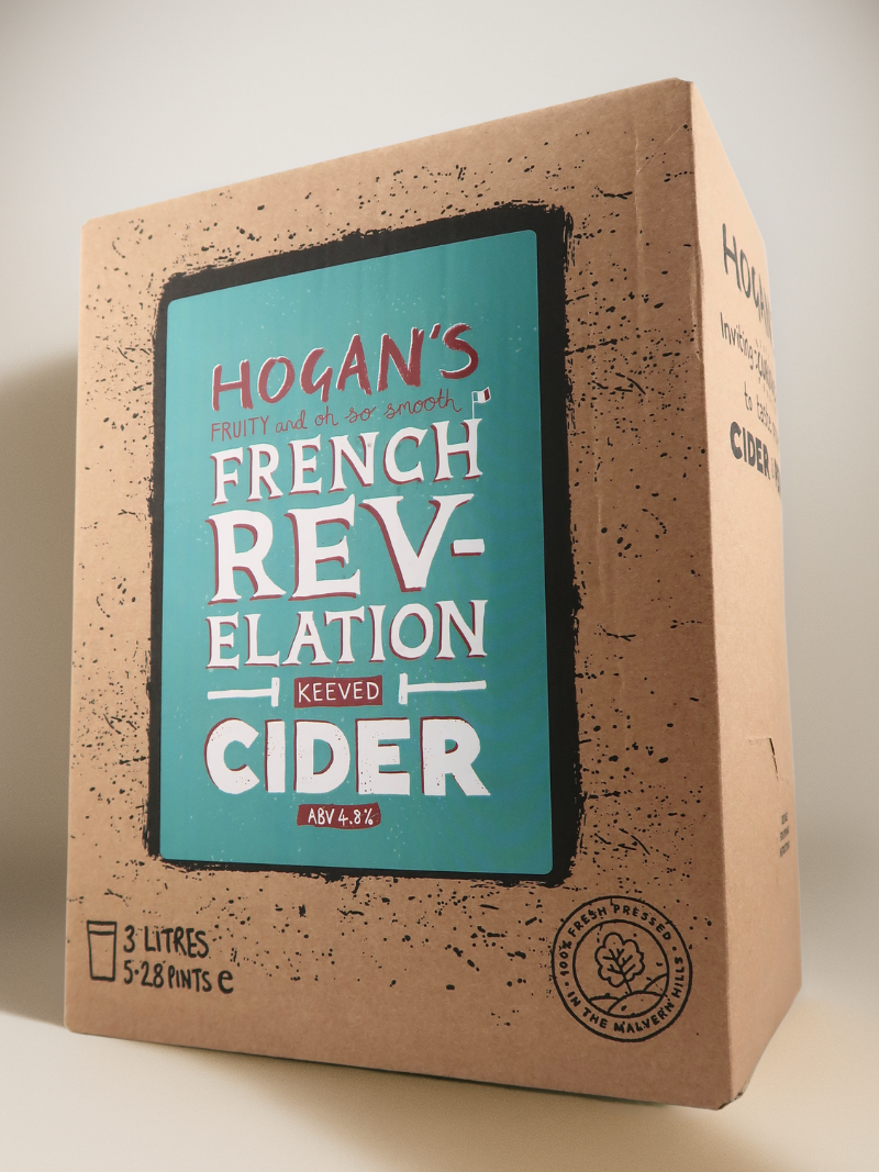 Hogan’s French Revelation 3 L Bag-in-Box Cider – fruity and oh-so-smooth keeved cider crafted from fresh-pressed apples for a rich, velvety finish.