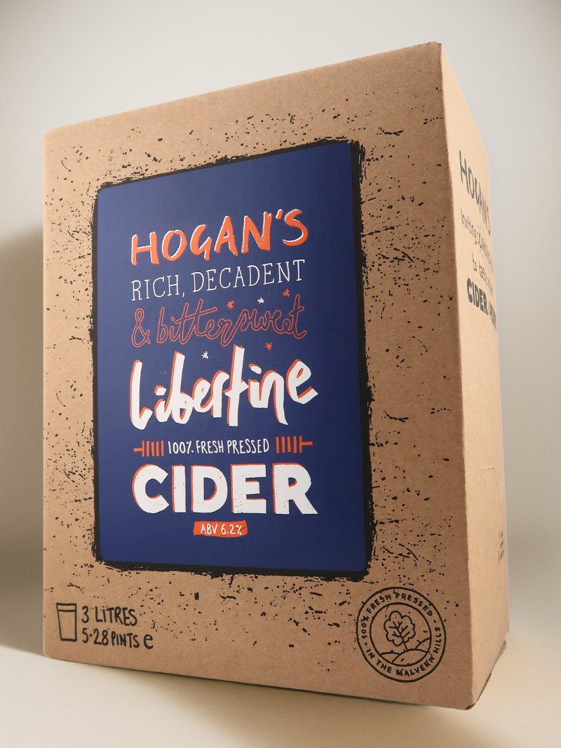 Hogan’s Libertine 3 L Bag-in-Box Cider – a rich, decadent and bittersweet craft cider, naturally made from 100 % fresh-pressed apples.